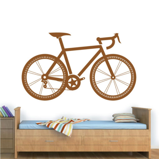 Bicicleta de ciclista. Autocolante decorativo de parede.