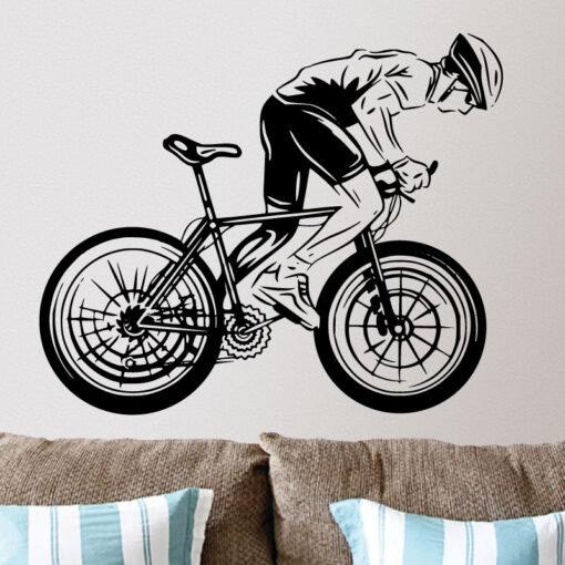 Ciclista. Autocolante decorativo de parede.