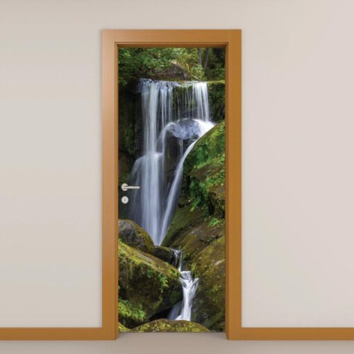 Cascata porta em vinil autocolante decorativo para portas e paredes