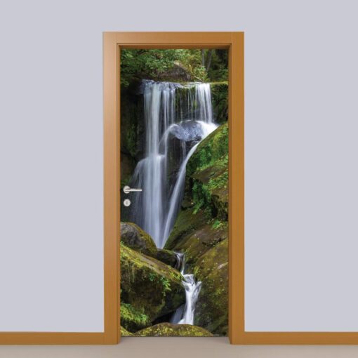 Cascata porta em vinil autocolante decorativo para portas e paredes