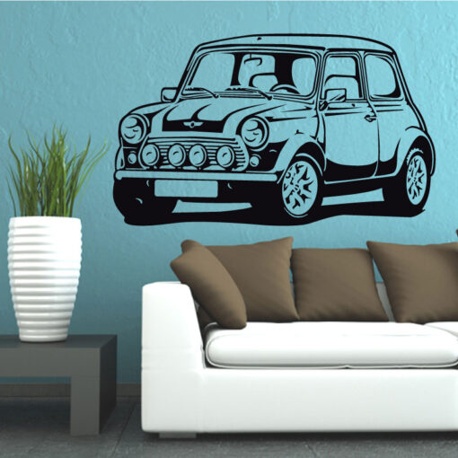 Mini Cooper em vinil autocolante decorativo de parede.