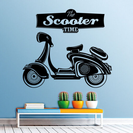 Scooter em vinil autocolante de parede decorativo.