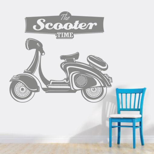 Scooter em vinil autocolante de parede decorativo.