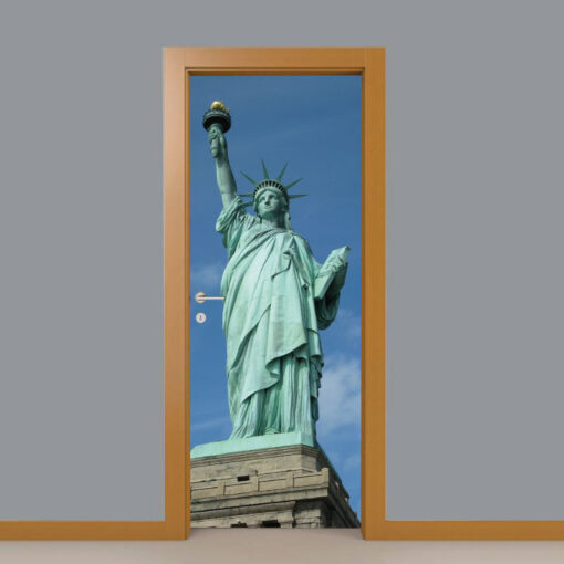 Estatua da liberdade Porta, em vinil autocolante decorativo para portas e paredes