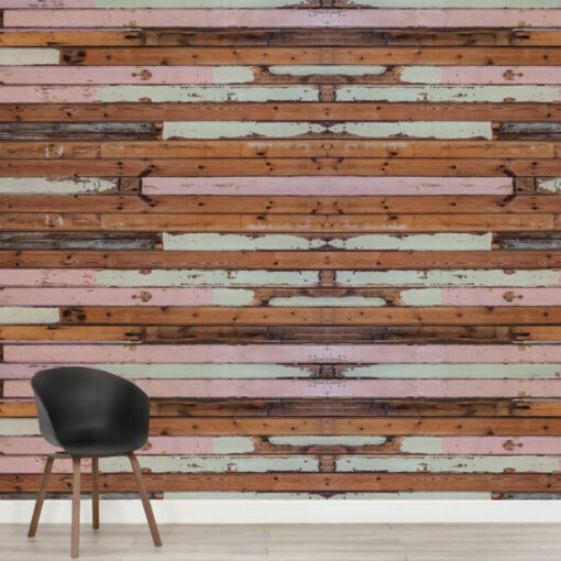 Papel de parede madeira pintada descascada em vinil autocolante decorativo