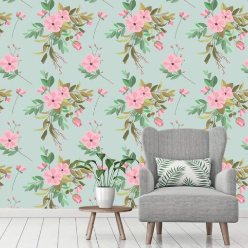 Papel de parede padrão Floral festa verde em vinil autocolante decorativo