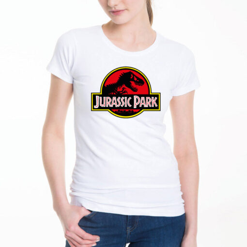 T-shirt Jurassic Park unissexo 100% Algodão, moderna e básica de manga curta com visual contemporâneo