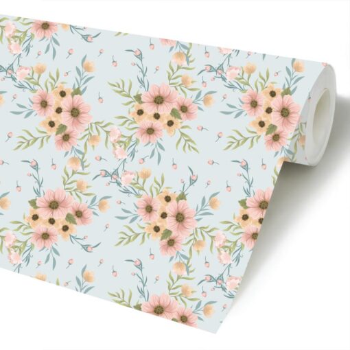 Papel de parede Boêmia floral em vinil autocolante decorativo